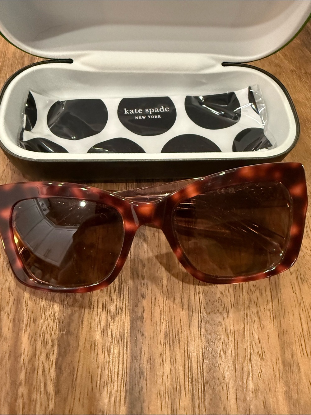 kate spade Tortoiseshell Square Sunglasses with Brown Lenses